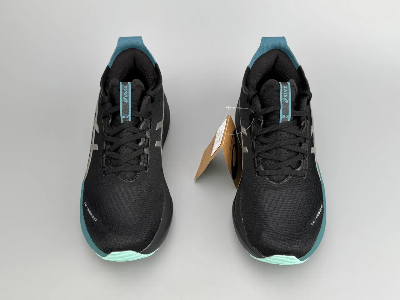 ASICS Gel-Nimbus 27 Black Teal Running Shoes 9