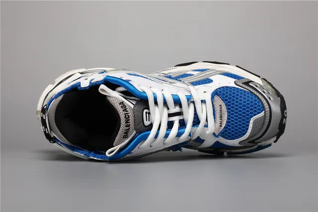 ASICS Blanco Azul Chunky Retro Runner Mesh-and-Synthetic Overlay Zapatillas de Running 7