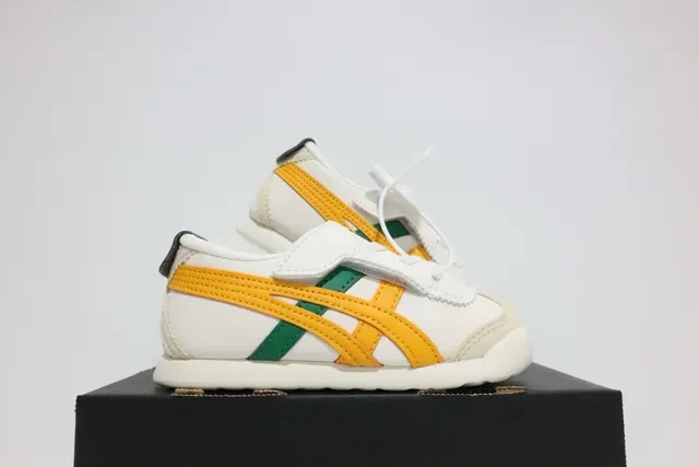 ASICS أبيض أزرق بدون أربطة شريط فيلكرو نقشة النمر لوجو سنيكرز لايف ستايل 6