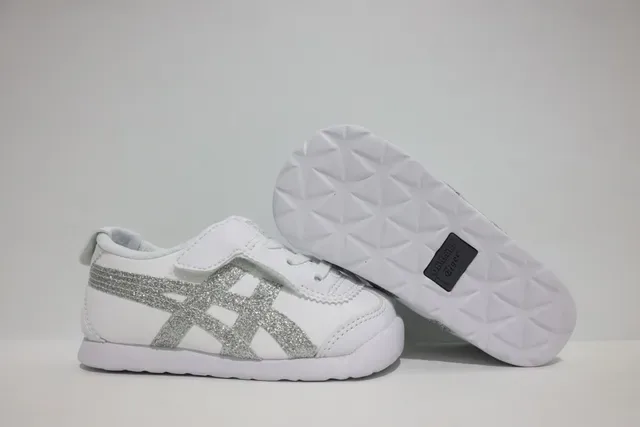 ASICS أبيض أزرق بدون أربطة شريط فيلكرو نقشة النمر لوجو سنيكرز لايف ستايل 18