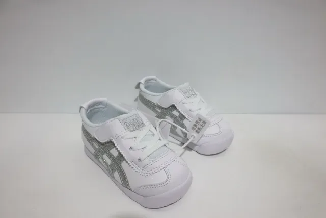 ASICS أبيض أزرق بدون أربطة شريط فيلكرو نقشة النمر لوجو سنيكرز لايف ستايل 21