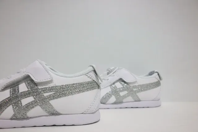 ASICS أبيض أزرق بدون أربطة شريط فيلكرو نقشة النمر لوجو سنيكرز لايف ستايل 22