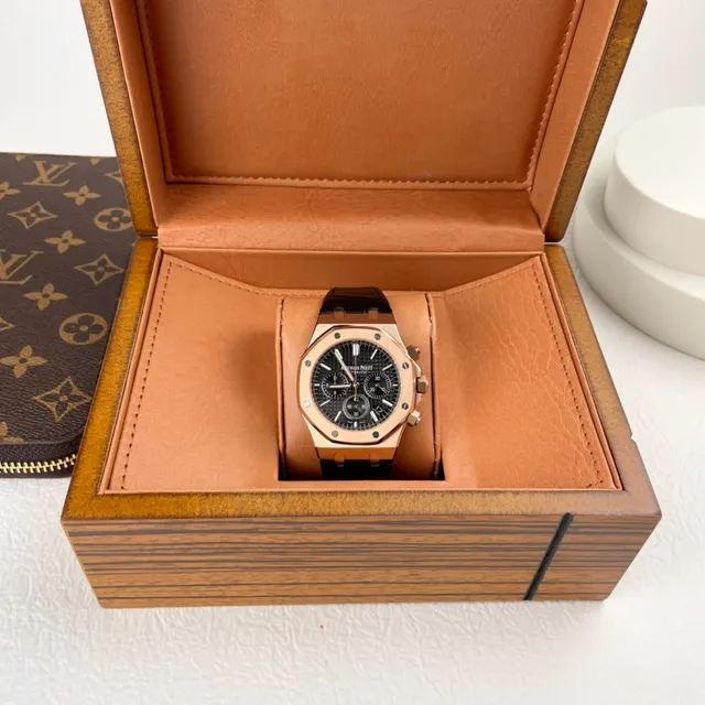 Audemars Piguet Royal Oak Offshore Rose Gold Black Dial Mechanical Watch 2