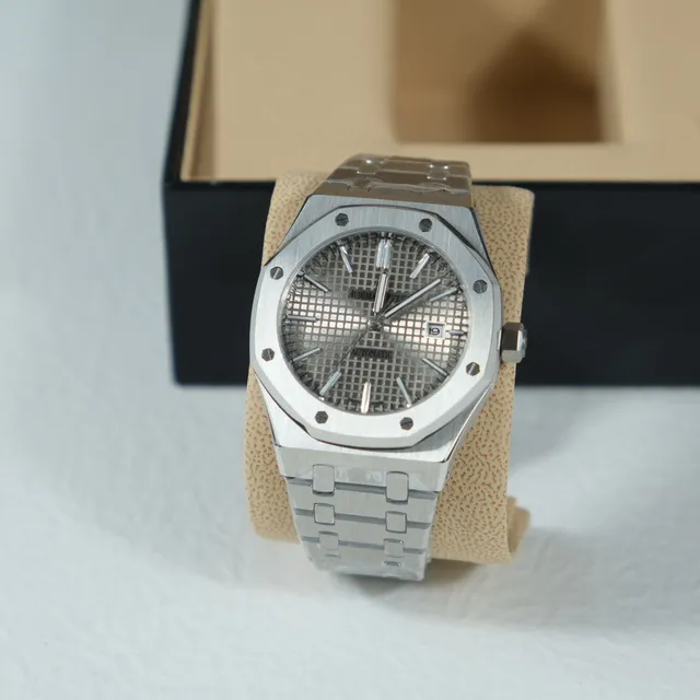 Audemars Piguet Royal Oak Silver Gray Tapisserie Mechanical Watch 6