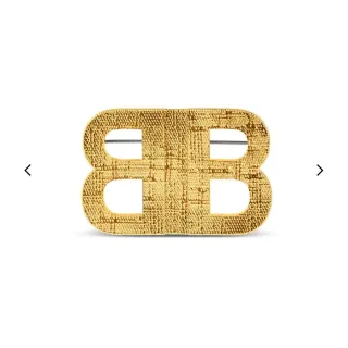 Balenciaga BB Logo টেক্সচারড সোনার ব্রোচ