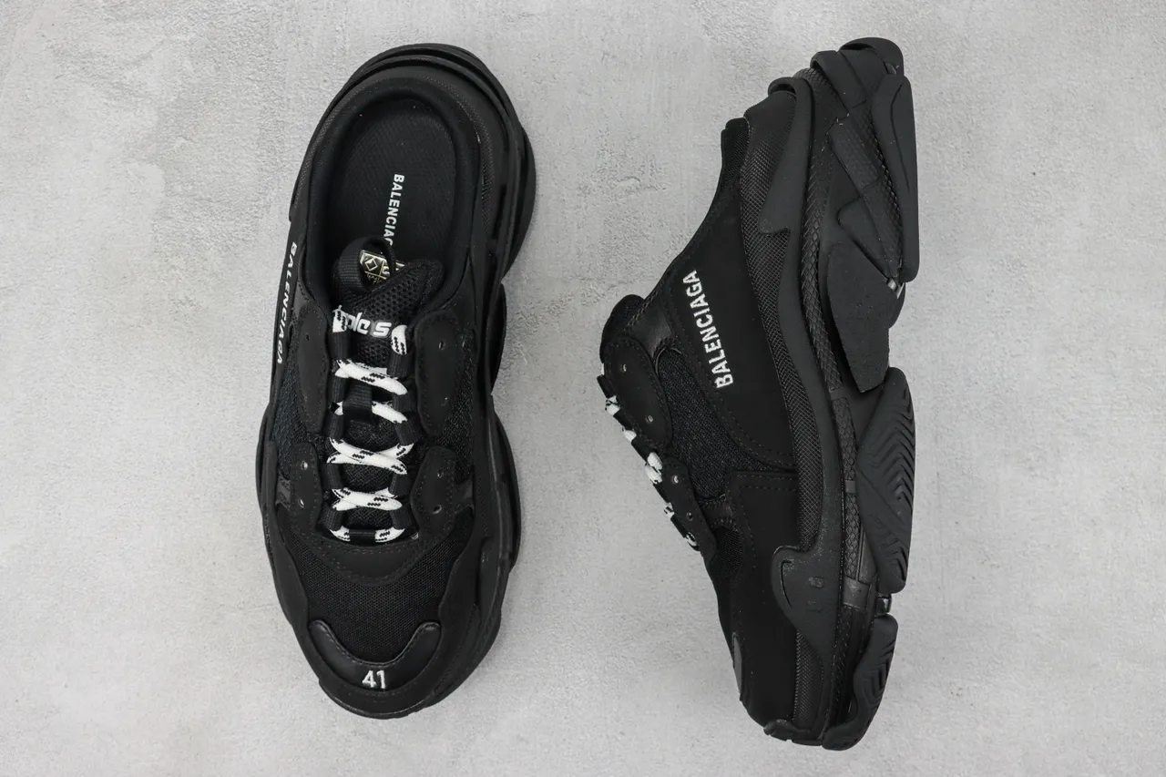 Balenciaga Black White Oversized Sole Slip-On Mule Chunky Sneakers 3