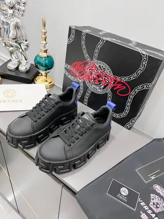 Balenciaga Defender Preto Greek Key tênis chunky 4