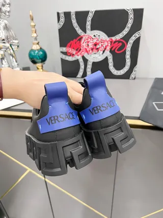 Balenciaga Defender Preto Greek Key tênis chunky 5