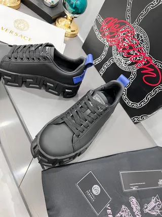 Balenciaga Defender Preto Greek Key tênis chunky 6