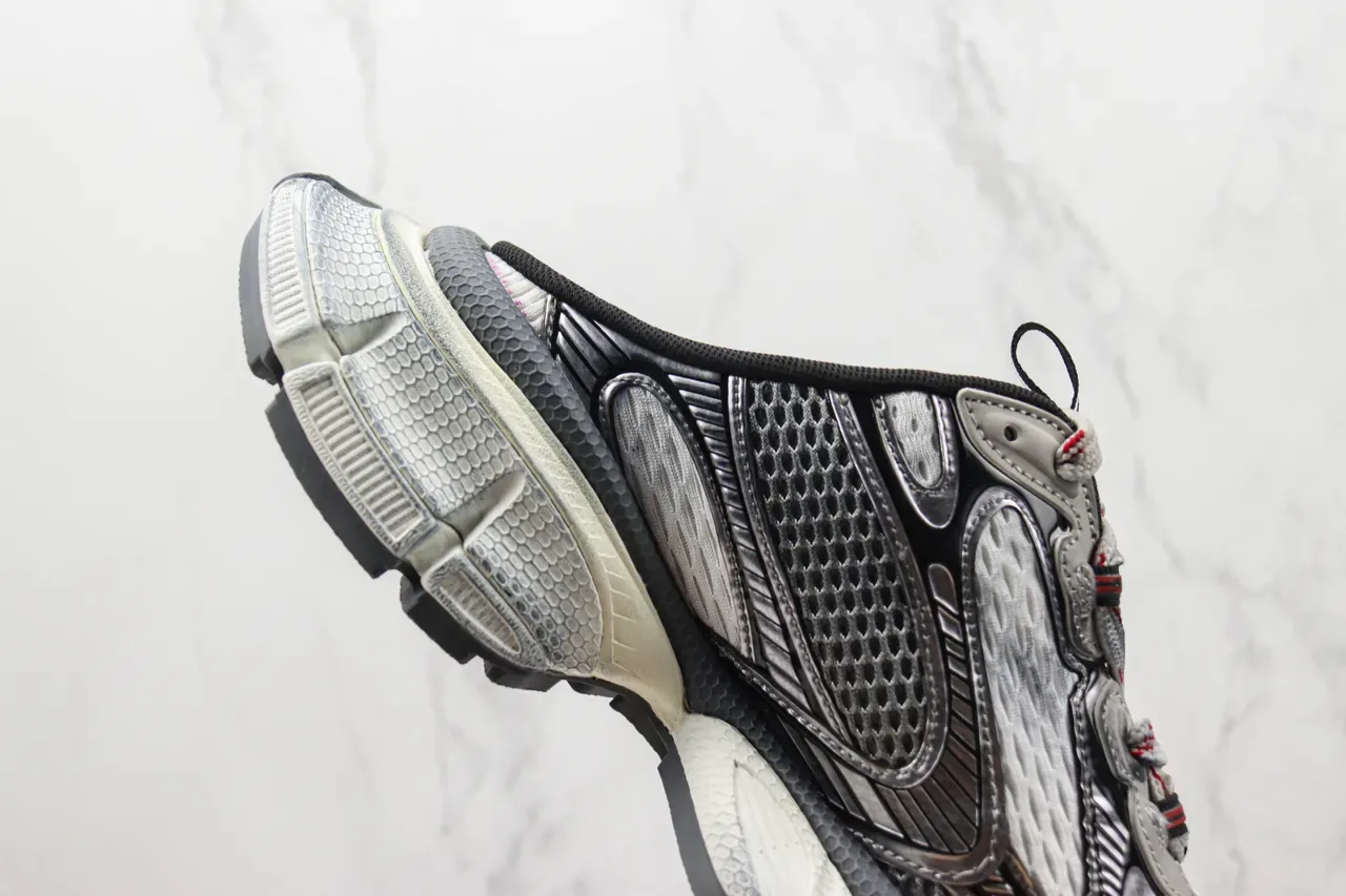 Balenciaga Gris Noir Multi-Couches Synthétique Et Maille Haut Sculpté Segmenté Semelle Sneakers Chunky 5