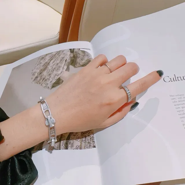 Balenciaga Chaîne Industrielle Maillon Argent Mat Métal Bracelet 5