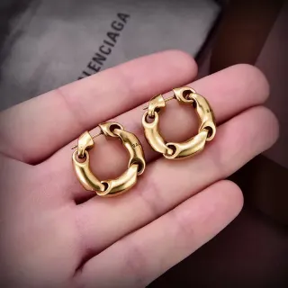 Balenciaga Le Cagole Aros con Cadena Entrelazada Dorado
