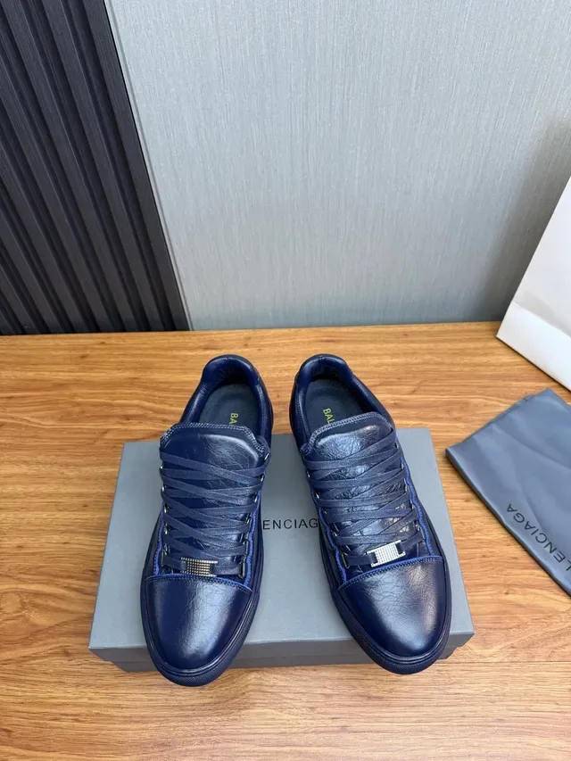 Balenciaga Navy Leather Upper Metal Eyelet Hardware Lifestyle Sneakers 2