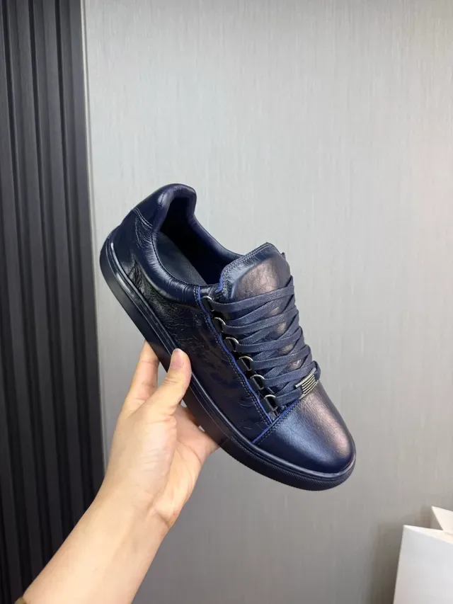 Balenciaga Navy Leather Upper Metal Eyelet Hardware Lifestyle Sneakers 7
