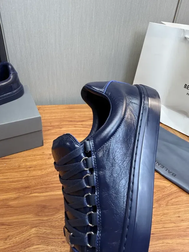Balenciaga Navy Leather Upper Metal Eyelet Hardware Lifestyle Sneakers 8