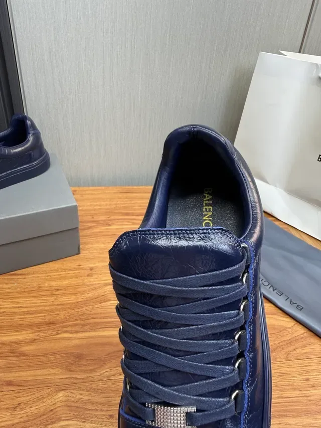 Balenciaga Navy Leather Upper Metal Eyelet Hardware Lifestyle Sneakers 9