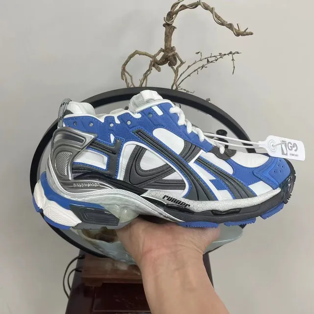 Balenciaga Runner Blue White Black Chunky Sneakers 7