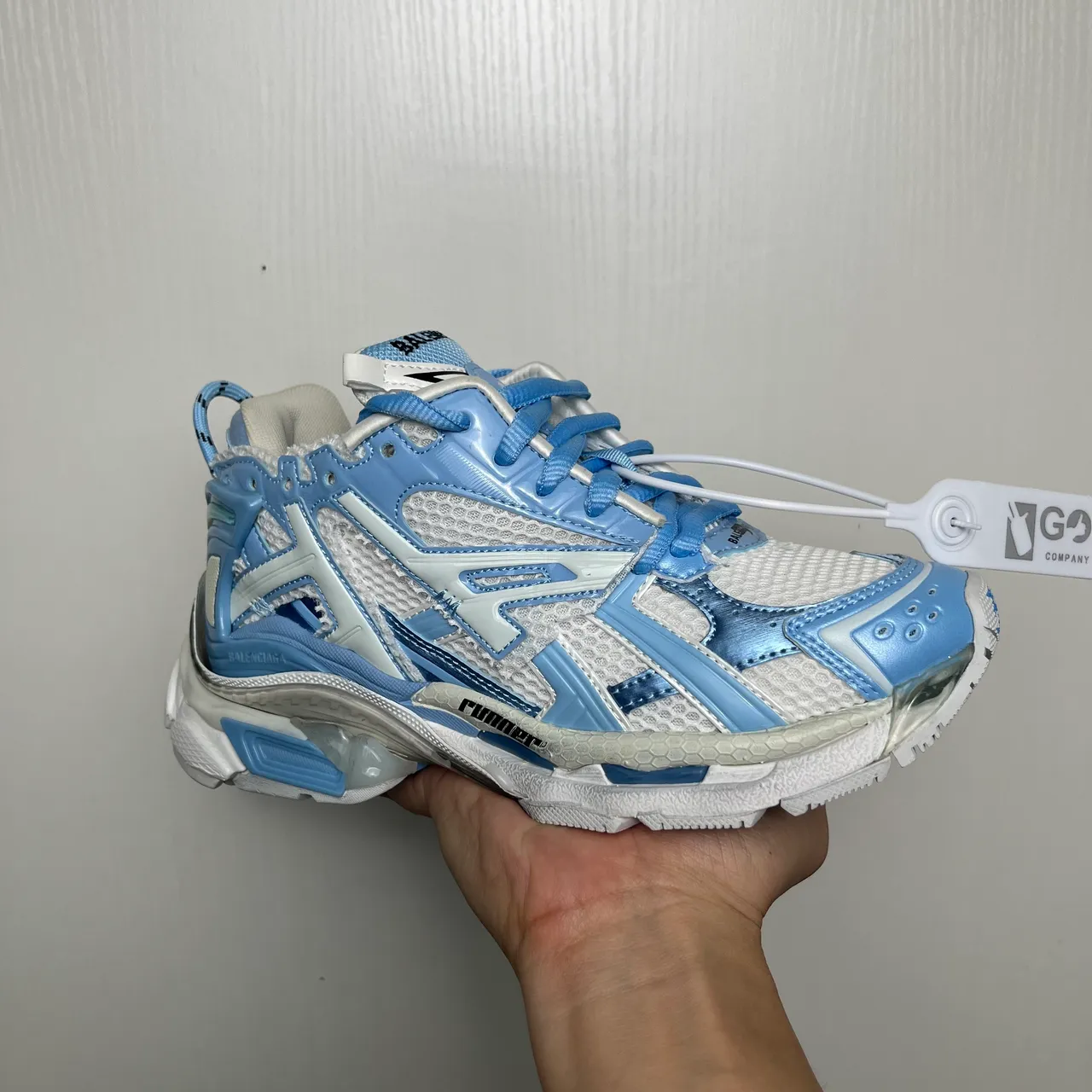 Balenciaga Runner Light Blue and White Chunky Sneakers 2