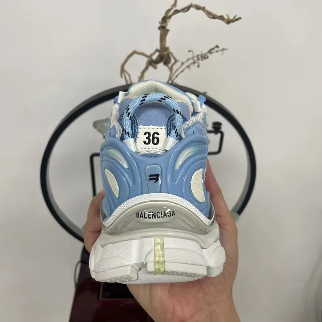 Balenciaga Runner Light Blue and White Chunky Sneakers 4