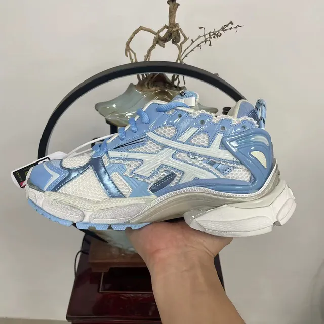 Balenciaga Runner Light Blue and White Chunky Sneakers 5