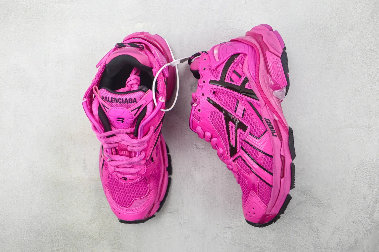 Balenciaga Runner Pink and Black Chunky Sneakers 3