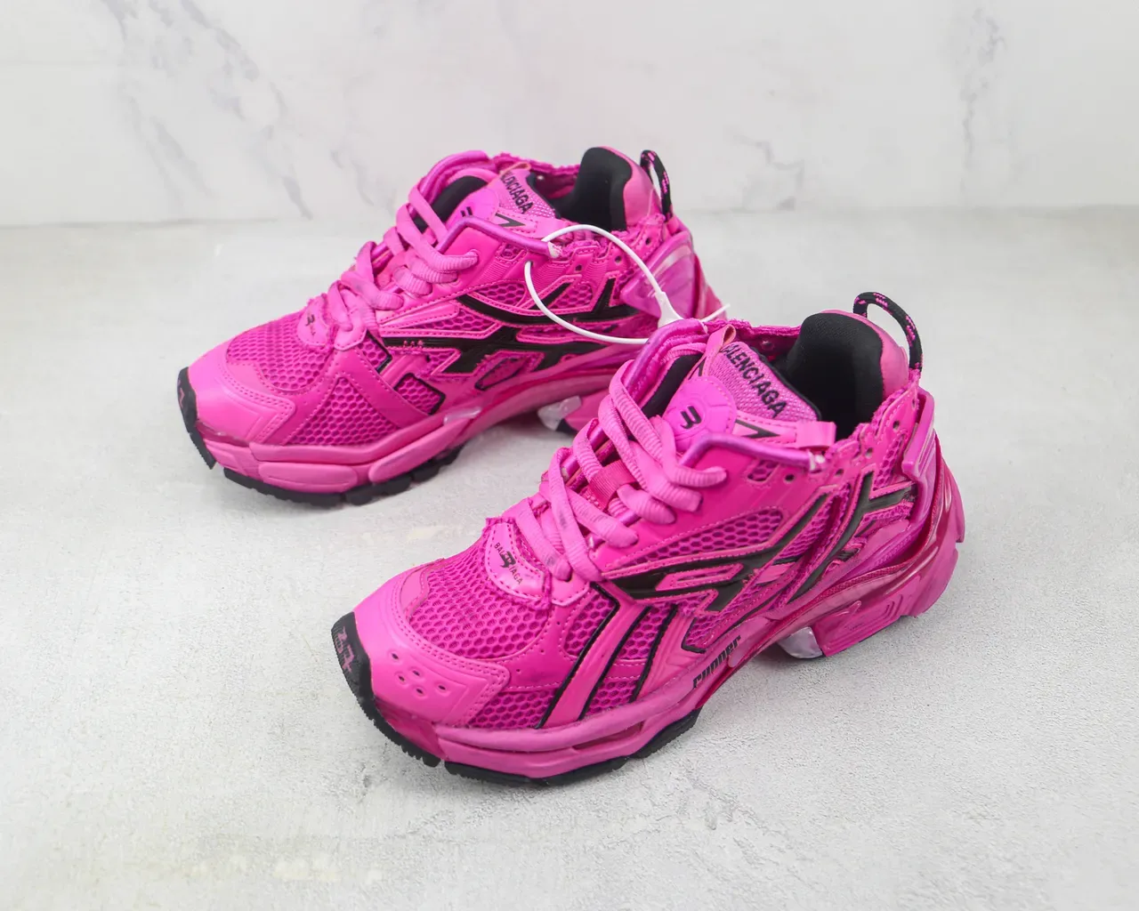 Balenciaga Runner Pink and Black Chunky Sneakers 4