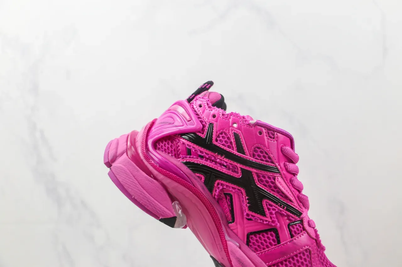 Balenciaga Runner Pink and Black Chunky Sneakers 5