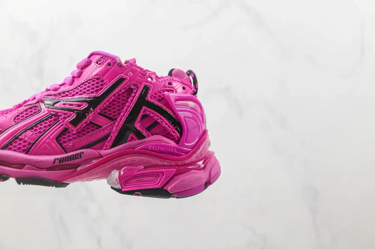 Balenciaga Runner Pink and Black Chunky Sneakers 7