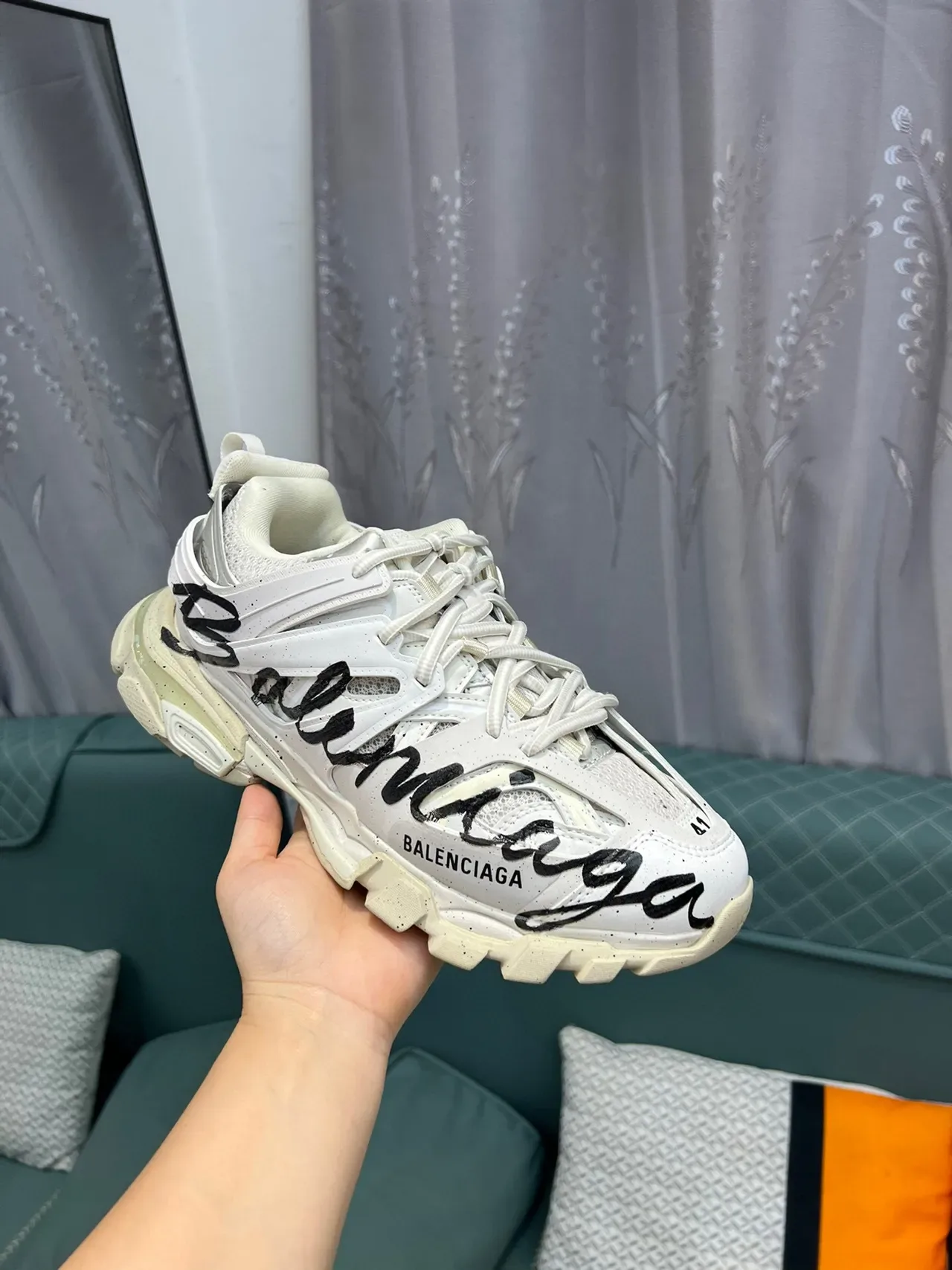 Balenciaga Runner Script Logo White Chunky Sneakers 6