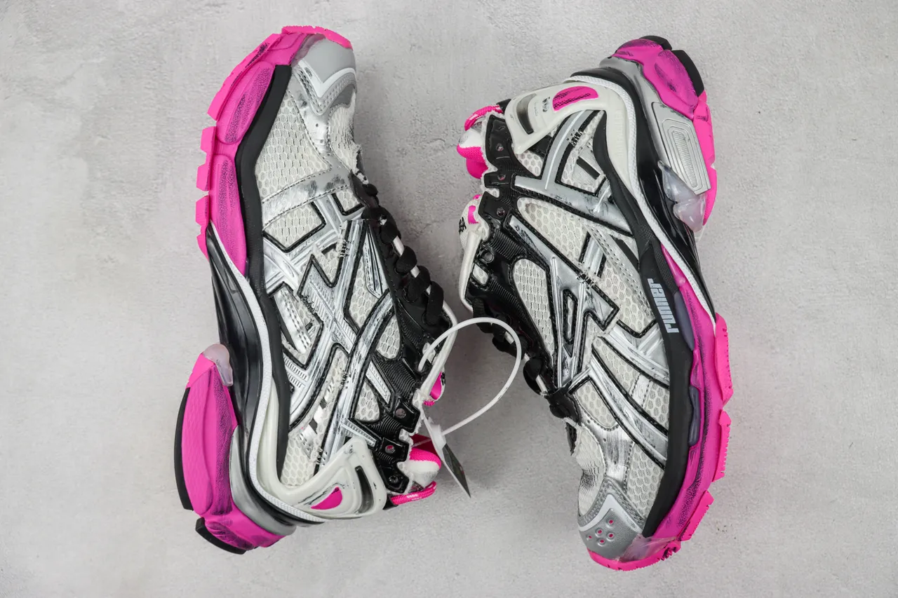 Balenciaga Runner Silver White Black Pink Chunky Sneakers 2