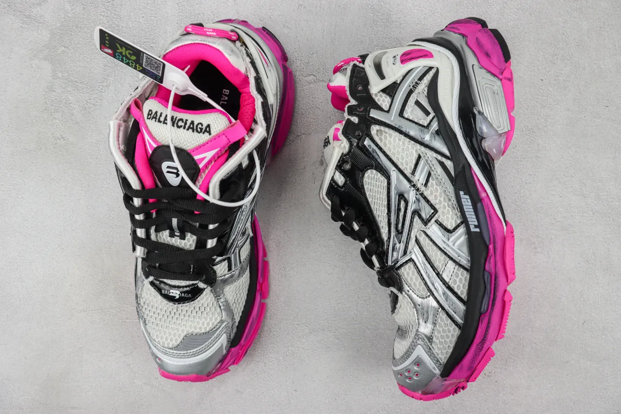 Balenciaga Runner Silver White Black Pink Chunky Sneakers 3