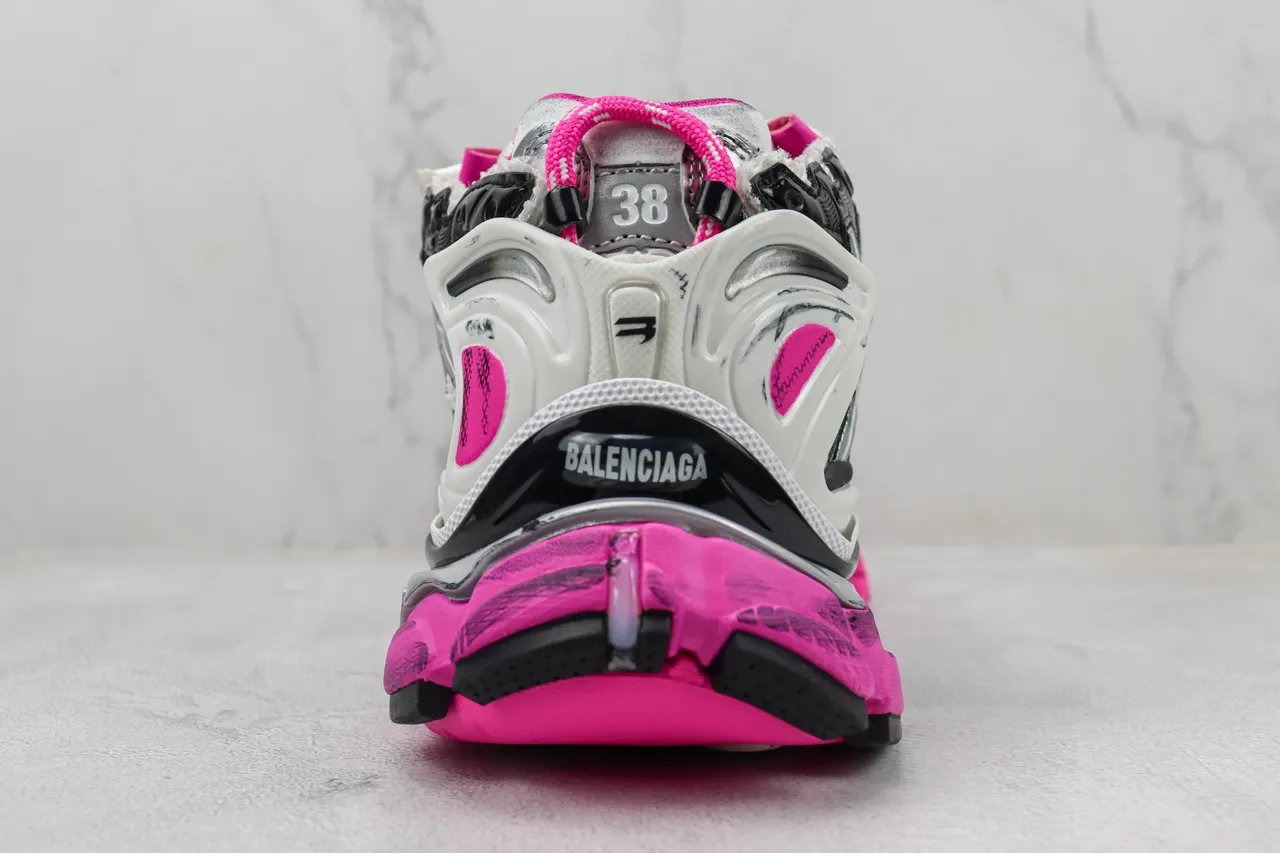 Balenciaga Runner Silver White Black Pink Chunky Sneakers 9