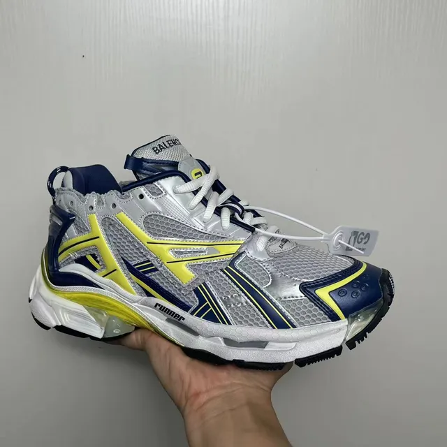 Balenciaga Runner Silver Yellow Navy Chunky Sneakers 2