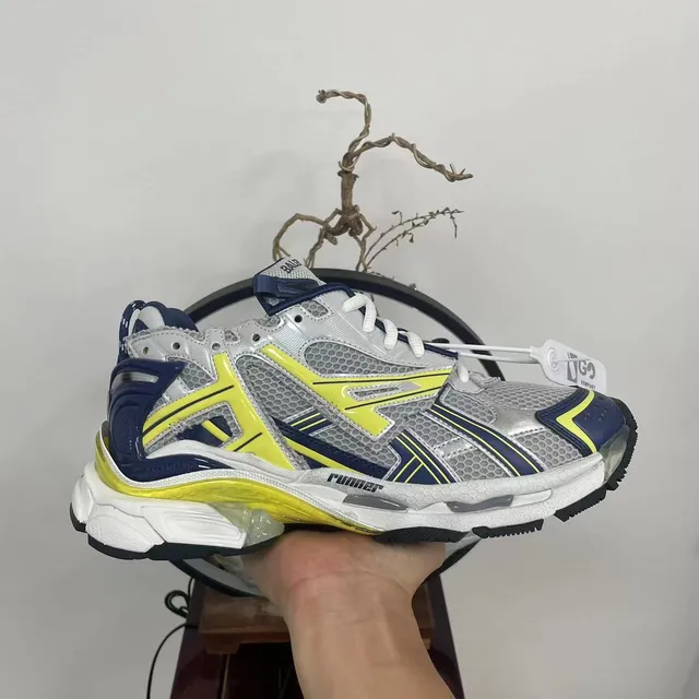 Balenciaga Runner Silver Yellow Navy Chunky Sneakers 5