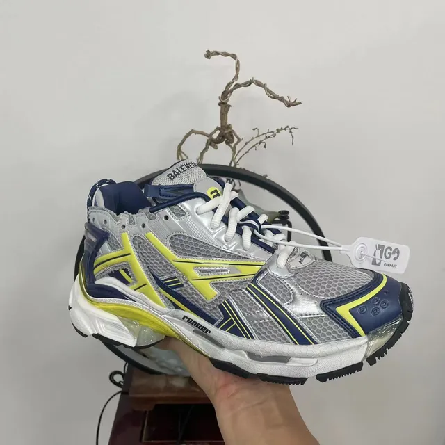 Balenciaga Runner Silver Yellow Navy Chunky Sneakers 6