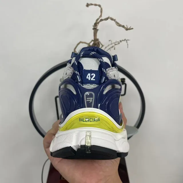 Balenciaga Runner Silver Yellow Navy Chunky Sneakers 7