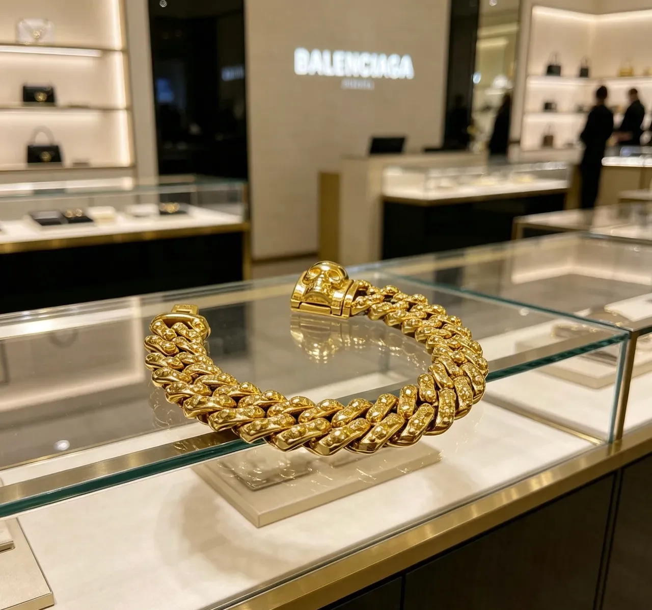 Bracelet Balenciaga Chaîne Crâne Chaîne Or Perle Ensemble Chaîne Curb Link 2
