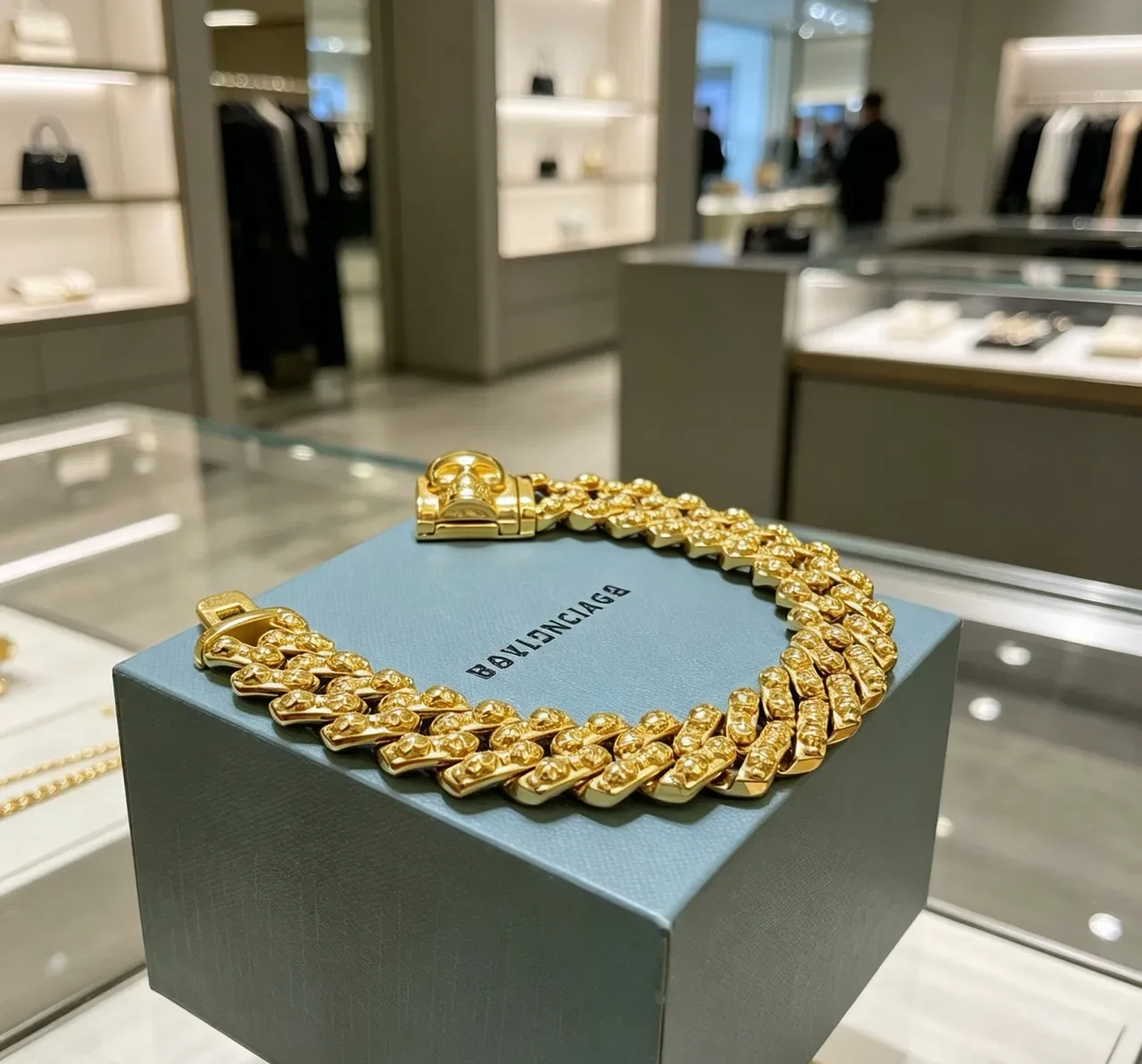 Bracelet Balenciaga Chaîne Crâne Chaîne Or Perle Ensemble Chaîne Curb Link 3