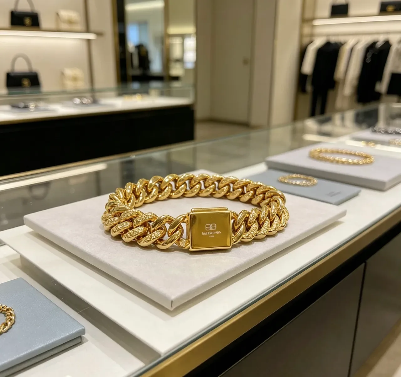 Bracelet Balenciaga Chaîne Crâne Chaîne Or Perle Ensemble Chaîne Curb Link 5