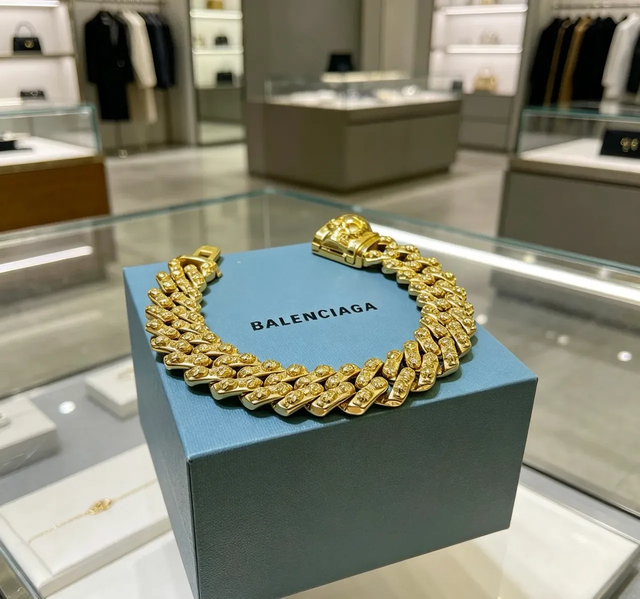 Bracelet Balenciaga Chaîne Crâne Chaîne Or Perle Ensemble Chaîne Curb Link 6