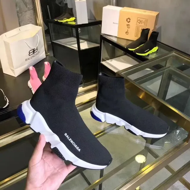 Balenciaga Speed Trainer سنيكرز أسلوب الحياة أسود وأزرق 2