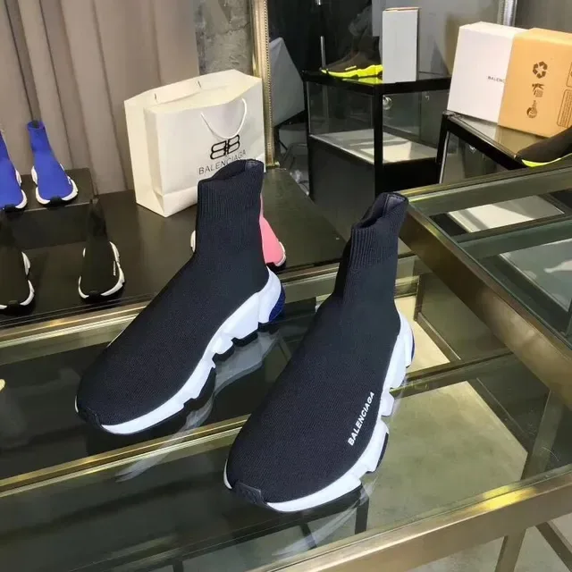 Balenciaga Speed Trainer سنيكرز أسلوب الحياة أسود وأزرق 3