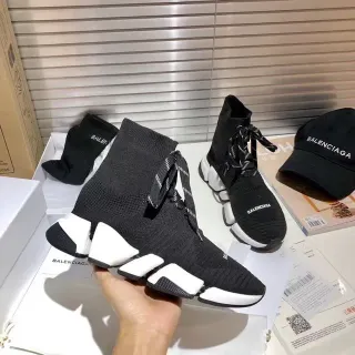 Balenciaga Speed Trainer سنيكرز أسود وأبيض تريكو لنمط الحياة
