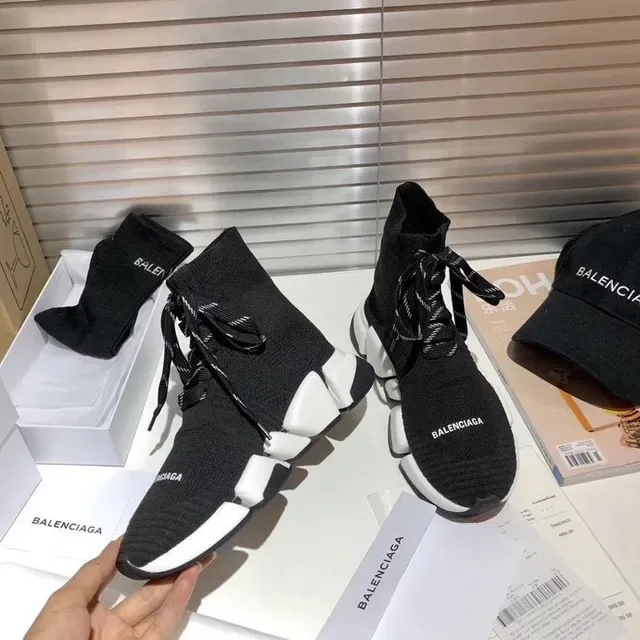 Balenciaga Speed Trainer sneakers de mode de vie noir et blanc en maille 3