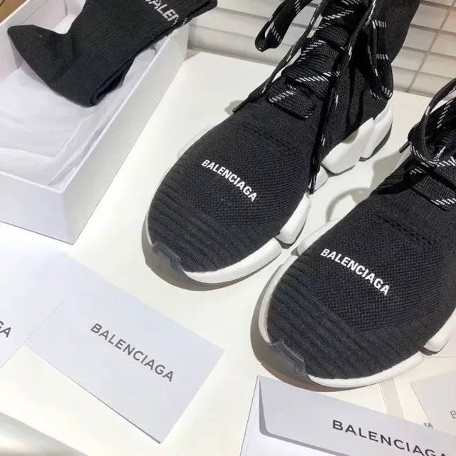 Balenciaga Speed Trainer sneakers de mode de vie noir et blanc en maille 9