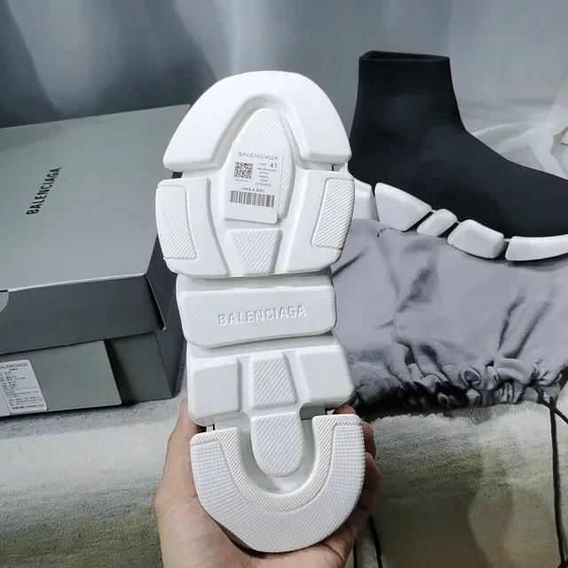 Balenciaga Speed Trainer Black and White sneakers lifestyle 2