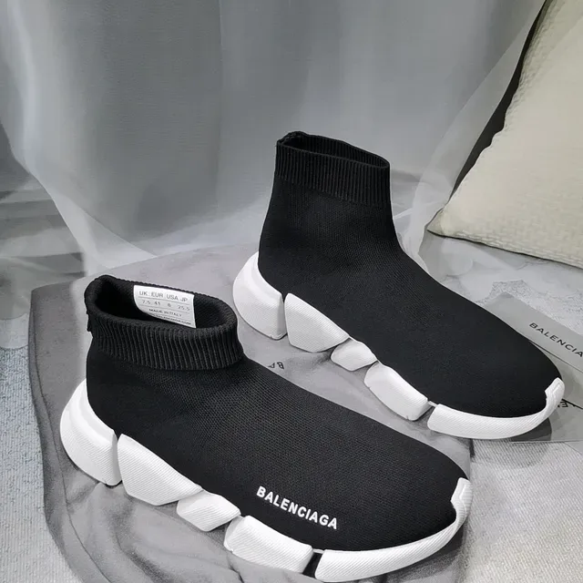 Balenciaga Speed Trainer Black and White sneakers lifestyle 5