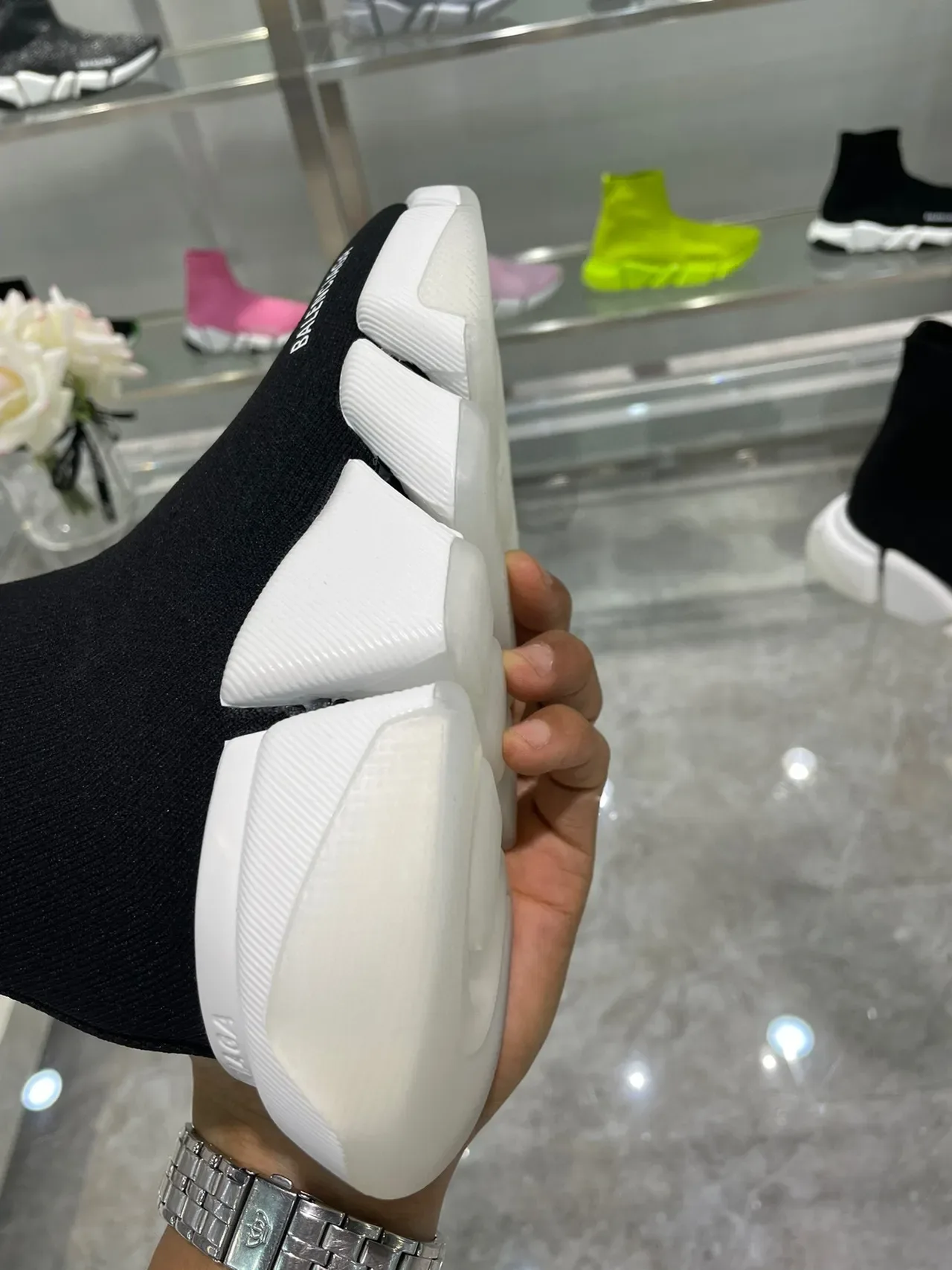 Balenciaga Speed Trainer Black and White Lifestyle Sneakers 3
