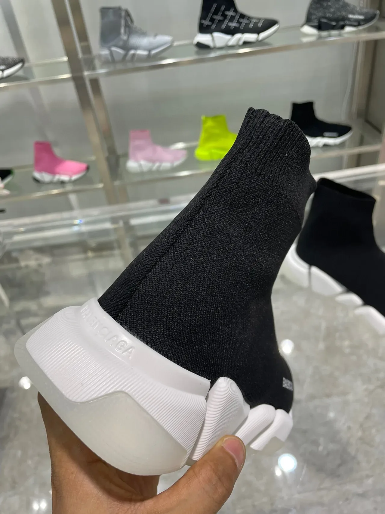 Balenciaga Speed Trainer Black and White Lifestyle Sneakers 4