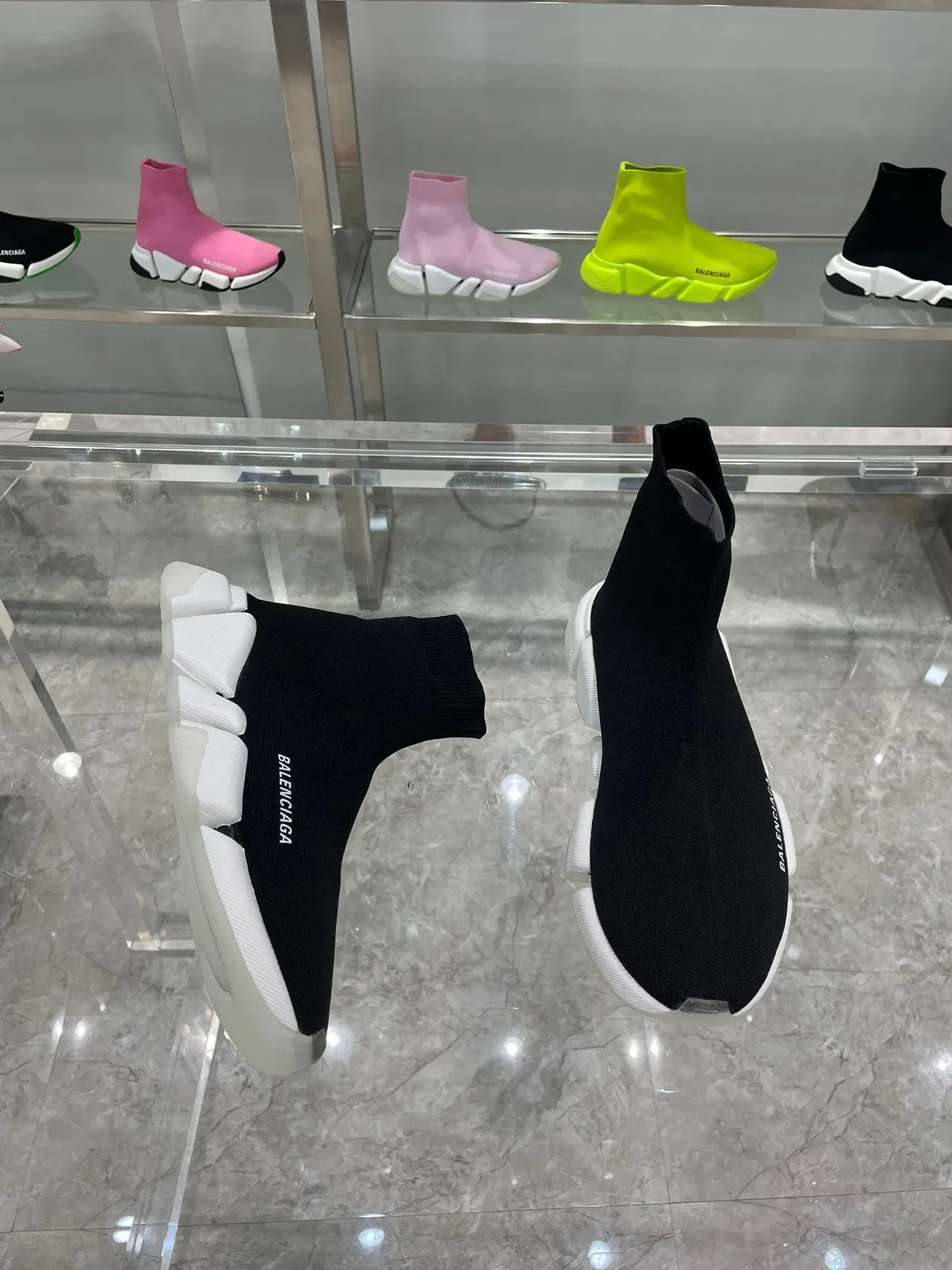 Balenciaga Speed Trainer Black and White Lifestyle Sneakers 9